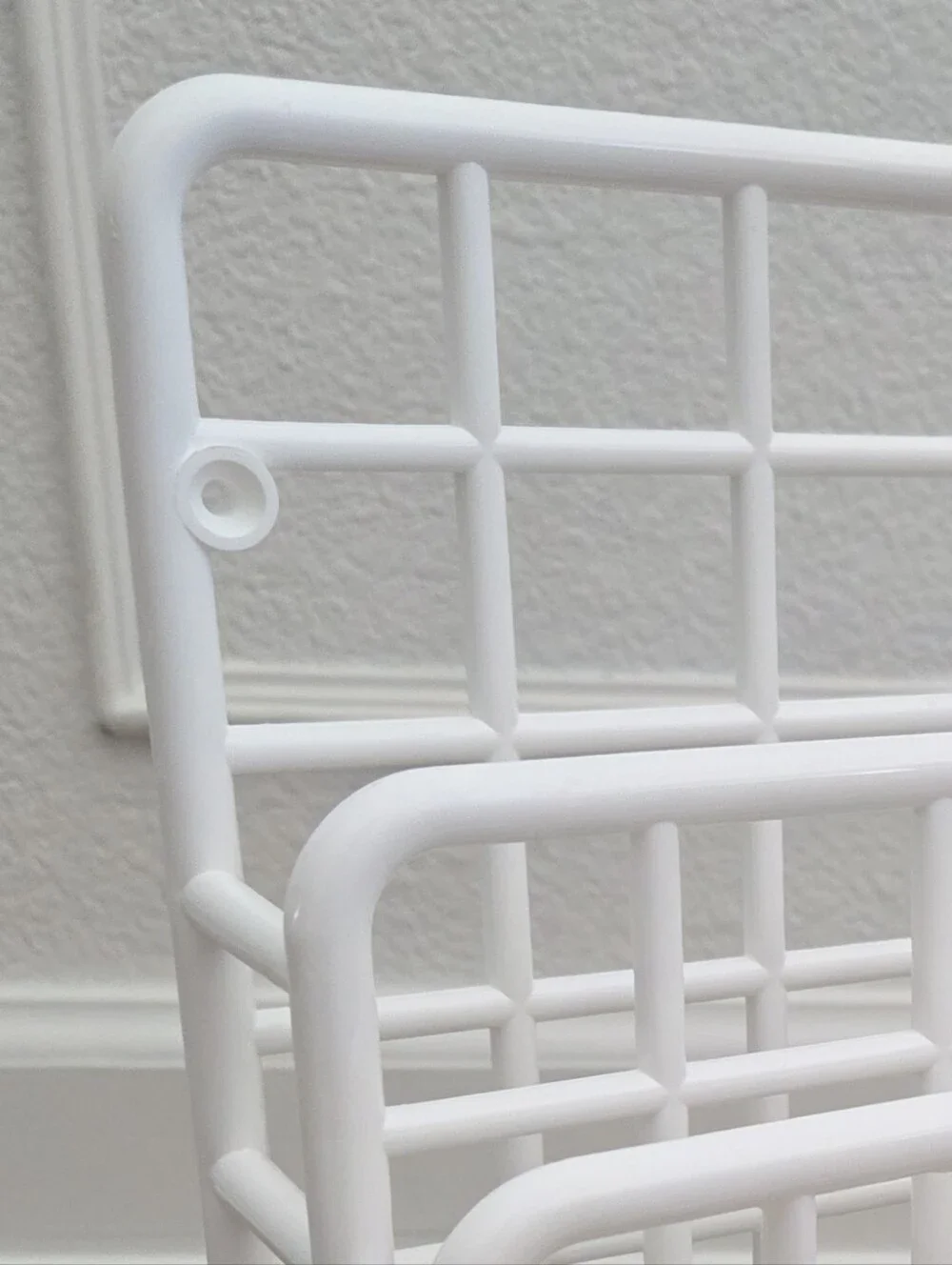 Vtg 80s Yaffa Mini Catch All White Grid Desk Organizer Pop Art Minimal Space Age